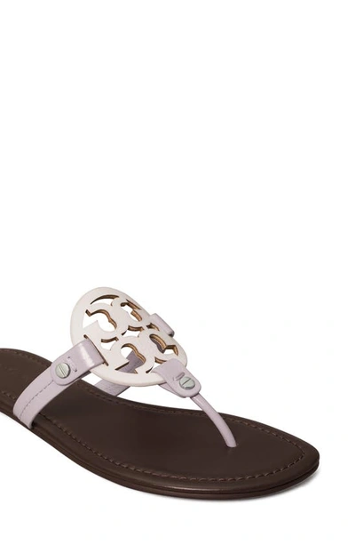 Shop Tory Burch Miller Sandal In Optic Wht/ Spring Lavndr/ Coco