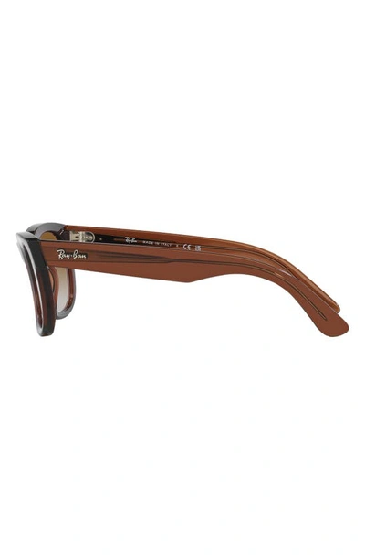 Shop Ray Ban Ray-ban Reverse Wayfarer 53mm Gradient Square Sunglasses In Transparent Brown