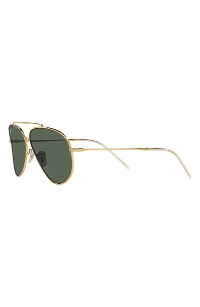 Shop Ray Ban Reverse 62mm Oversize Aviator Sunglasses In Gold Flash
