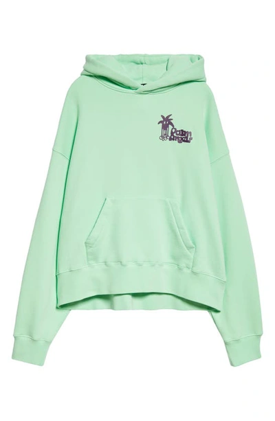 Shop Palm Angels Classic Douby Graphic Hoodie In Light Green Purple