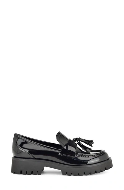 Nine West Garry Platform Tassel Loafer In Black Patent