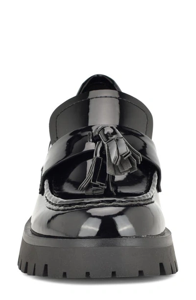 Nine West Garry Platform Tassel Loafer In Black Patent