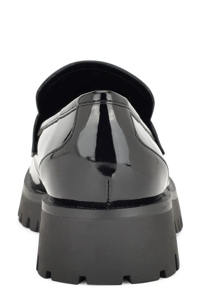 Nine West Garry Platform Tassel Loafer In Black Patent