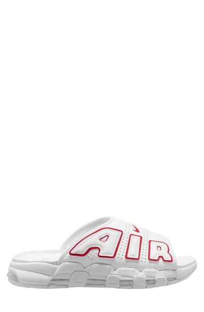Shop Nike Air More Uptempo Slide Sandal In White/ University Red/ White