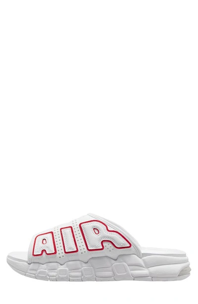 Shop Nike Air More Uptempo Slide Sandal In White/ University Red/ White