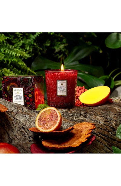 Voluspa Goji Tarocco Orange Embossed Glass Classic Candle In Goji Tarocco Orange