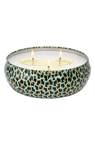 Voluspa French Linen Three-wick Tin Candle In French Linen