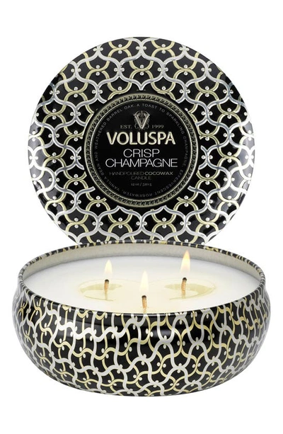 Shop Voluspa Crisp Champange Three-wick Tin Candle In Crisp Champagne