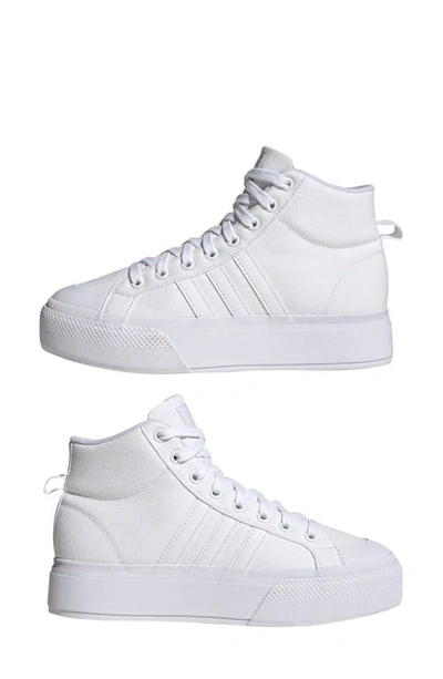 Shop Adidas Originals Bravado 2.0 Platform Mid Skate Sneaker In White/ White/ Chalk White