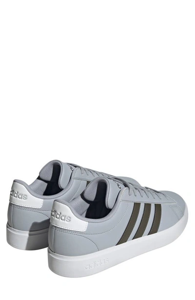Shop Adidas Originals Grand Court 2.0 Tennis Sneaker In Silver/olive/ White