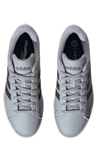 Shop Adidas Originals Grand Court 2.0 Tennis Sneaker In Silver/olive/ White