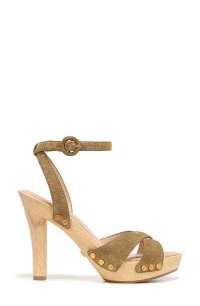 Veronica Beard Lamont Platform Ankle Strap Sandal In Khaki