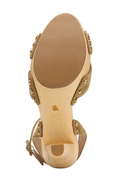 Veronica Beard Lamont Platform Ankle Strap Sandal In Khaki
