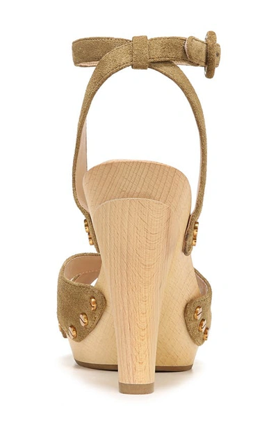 Veronica Beard Lamont Platform Ankle Strap Sandal In Khaki