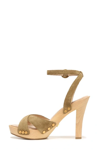 Veronica Beard Lamont Platform Ankle Strap Sandal In Khaki