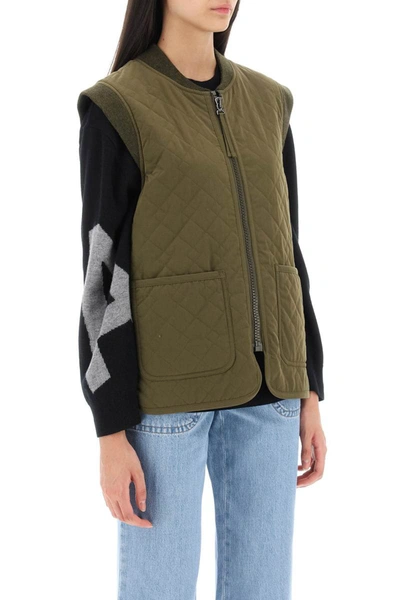 Shop Apc A.p.c. 'emilie' Quilted Vest In Green