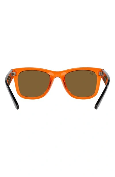 Shop Ray Ban Reverse Wayfarer 53mm Square Sunglasses In Copper