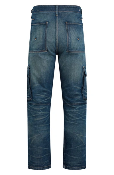 Shop Hudson Reese Cargo Straight Leg Jeans In Dk Pacific