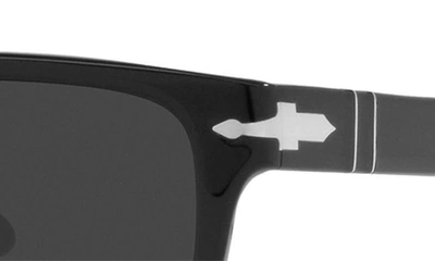Shop Persol 53mm Polarized Rectangular Sunglasses In Black