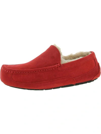 Shop Ugg Ascot Mens Suede Shearling Moccasin Slippers In Multi