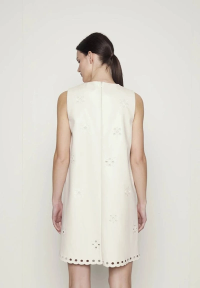 Shop Marella Ilio Faux Leather Dress In Cream In White