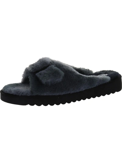 Shop Dr. Scholl's Shoes Staycay Og Womens Faux Fur Slip-on Slide Sandals In Black