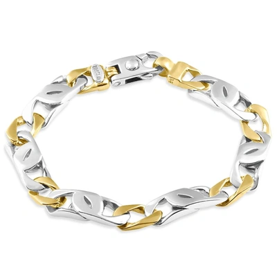 Pompeii3 Men's 14k Gold (44gram) Or Platinum (70gram) 8.5mm Link Bracelet 8.25" In Multi