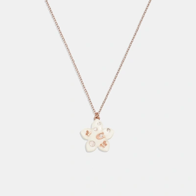 Shop Coach Outlet Wildflower Resin Pendant Necklace In Multi