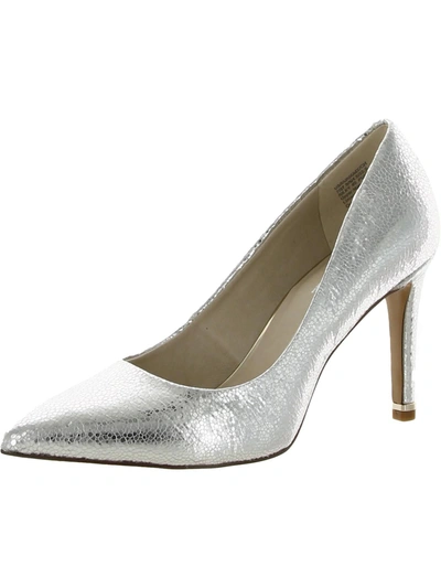 Shop Kenneth Cole New York Riley 85 Womens Comfort Insole Pointed Toe Dress Heels In Silver