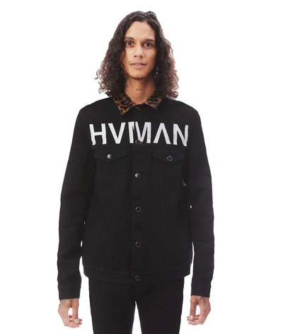 Shop Hvman Mk1 Denim Jacket Stripe In Black