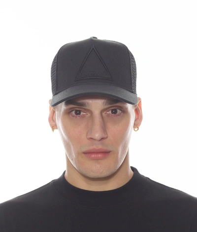Shop Hvman Triangle Logo Mesh Trucker Cap In Black