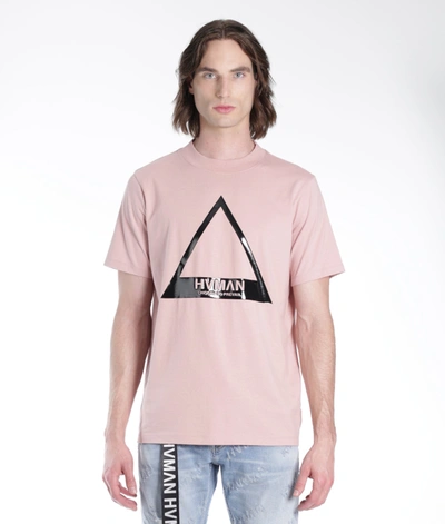 Shop Hvman Triangle Logo Tee In Pink