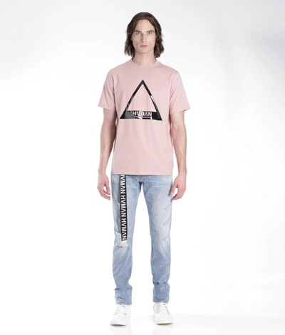 Shop Hvman Triangle Logo Tee In Pink