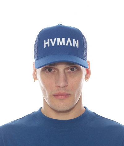 Shop Hvman Mesh Trucker Cap In Blue