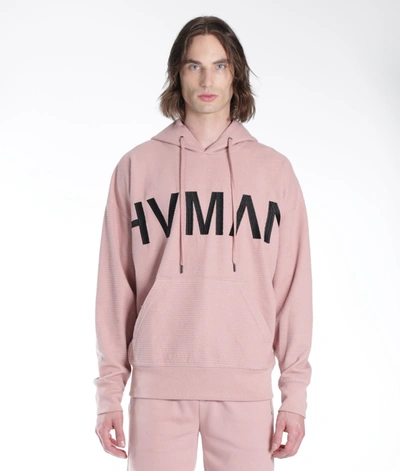 Shop Hvman Pullover Sweatshirt Waffle Knit In Pink