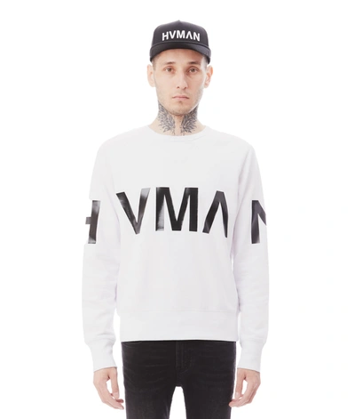 Shop Hvman Crew Neck Sweatshirt In White