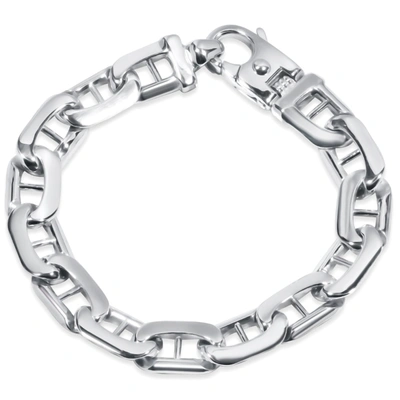 Pompeii3 Men's Marine 14k Gold (60gram) Or Platinum (112gram) 12mm Link Bracelet 8.5" In Multi