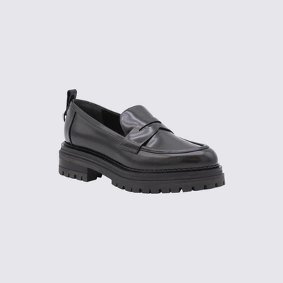 Shop Sergio Rossi Black Leather Loafers