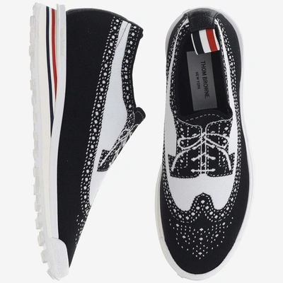 Shop Thom Browne Flat Shoes In Blk/wht