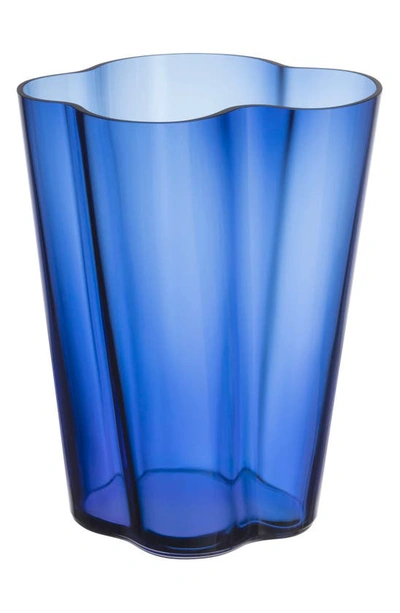 Shop Iittala Aalto 10.5-inch Vase In Ultramarine Blue