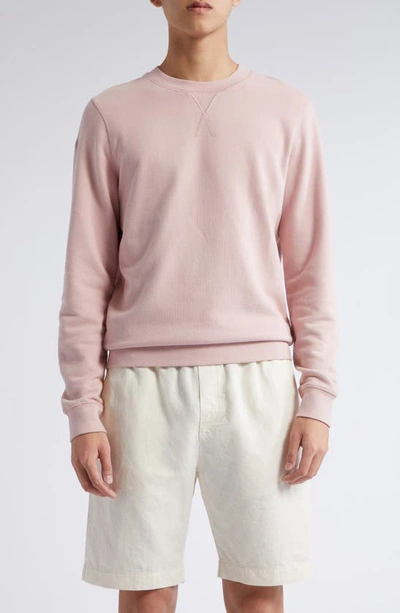 Shop Sunspel Cotton French Terry Sweatshirt In Shell Pink