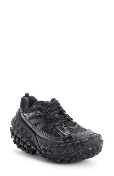 Balenciaga Men's Defender Tonal Mesh-rubber Sneakers In Black