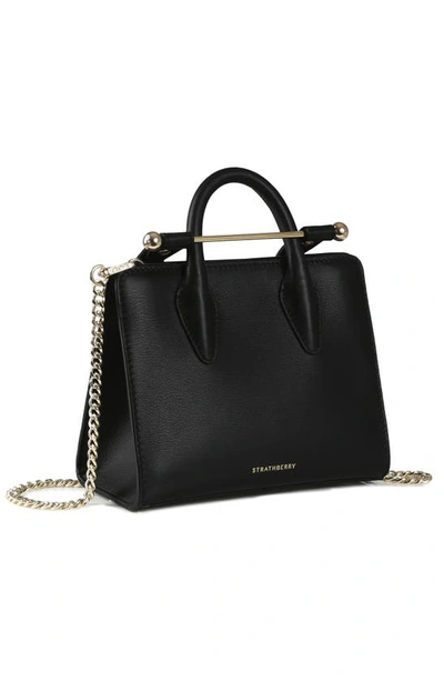 Strathberry Nano Leather Tote In Black