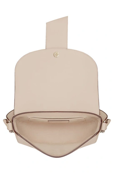 Shop Strathberry Crescent Saddle Leather Crossbody Bag In Oat