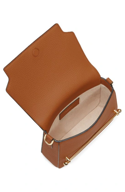 Shop Strathberry Ace Mini Leather Crossbody Bag In Tan