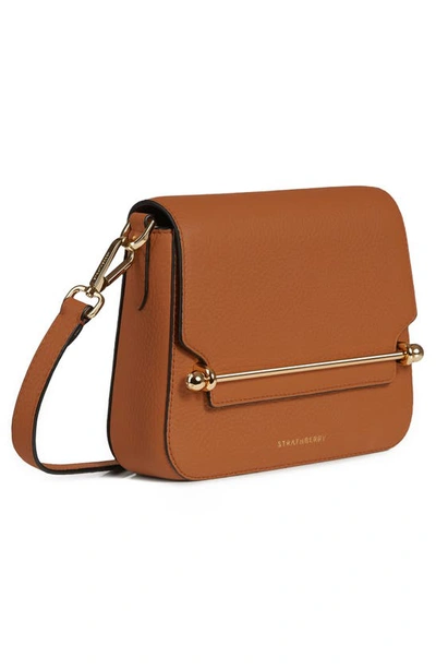 Shop Strathberry Ace Mini Leather Crossbody Bag In Tan