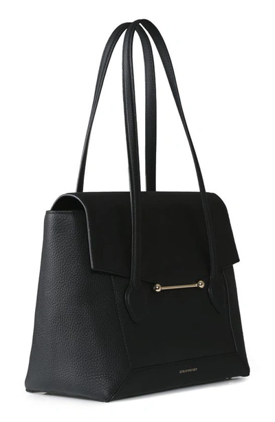Shop Strathberry Mosaic Leather Tote In Black