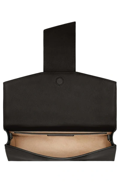 Shop Strathberry Mini Crescent Leather Shoulder Bag In Black