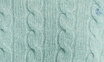 Shop Polo Ralph Lauren Julianna Wool & Cashmere Cable Knit Sweater In April Green Melange