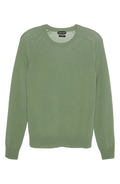 Shop Tom Ford Cashmere Crewneck Sweater In Pistachio